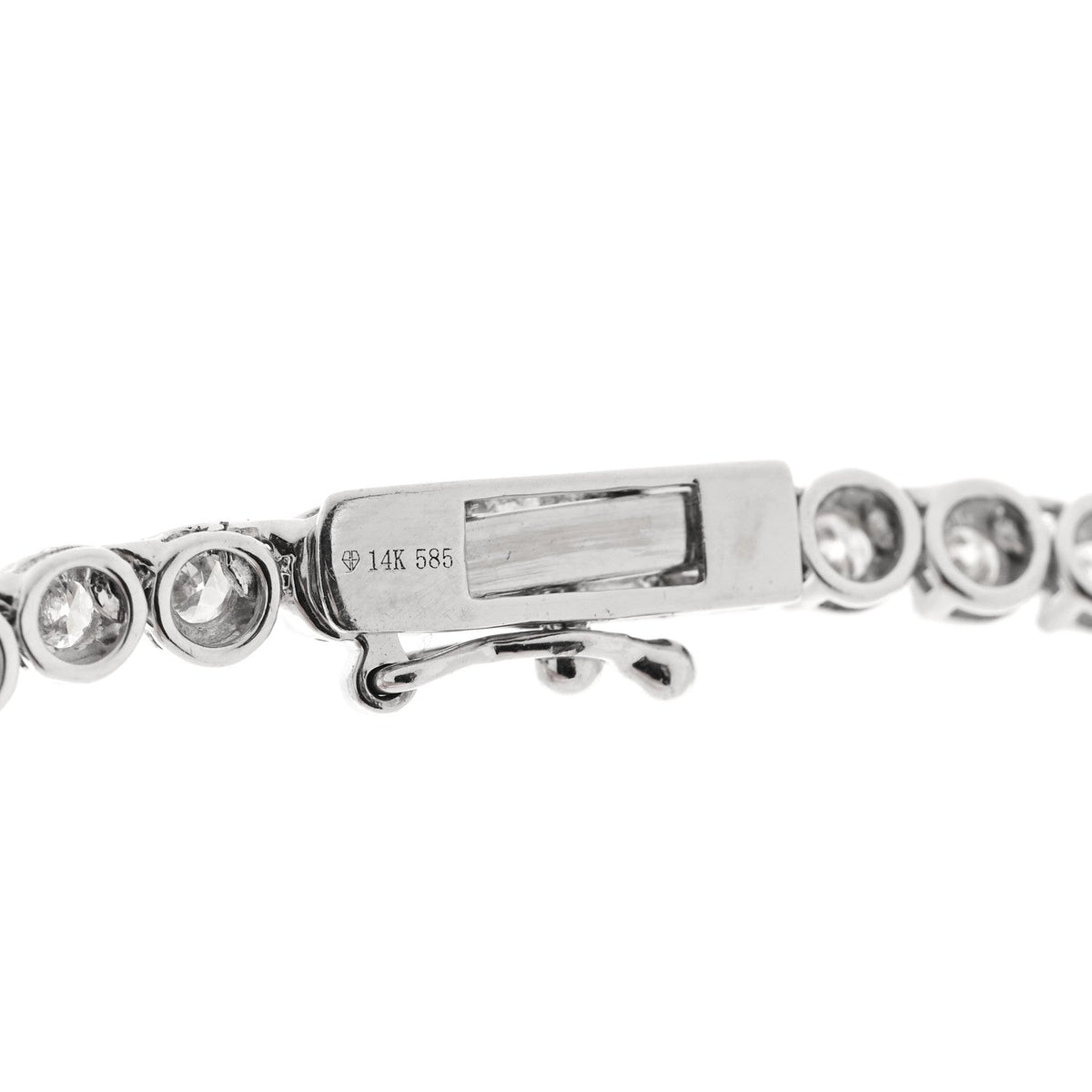 14K White Gold Diamond 4.96ctw Tennis Necklace