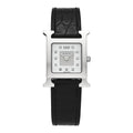 Stainless Steel Alligator Diamond Mother of Pearl 21mm Heure H Hour Quartz Watch Noir