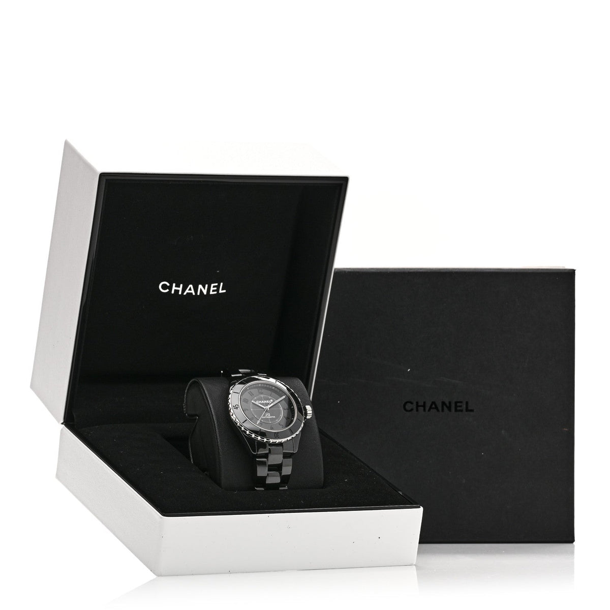 Stainless Steel Ceramic 38mm J12 Phantom Automatic Watch Black