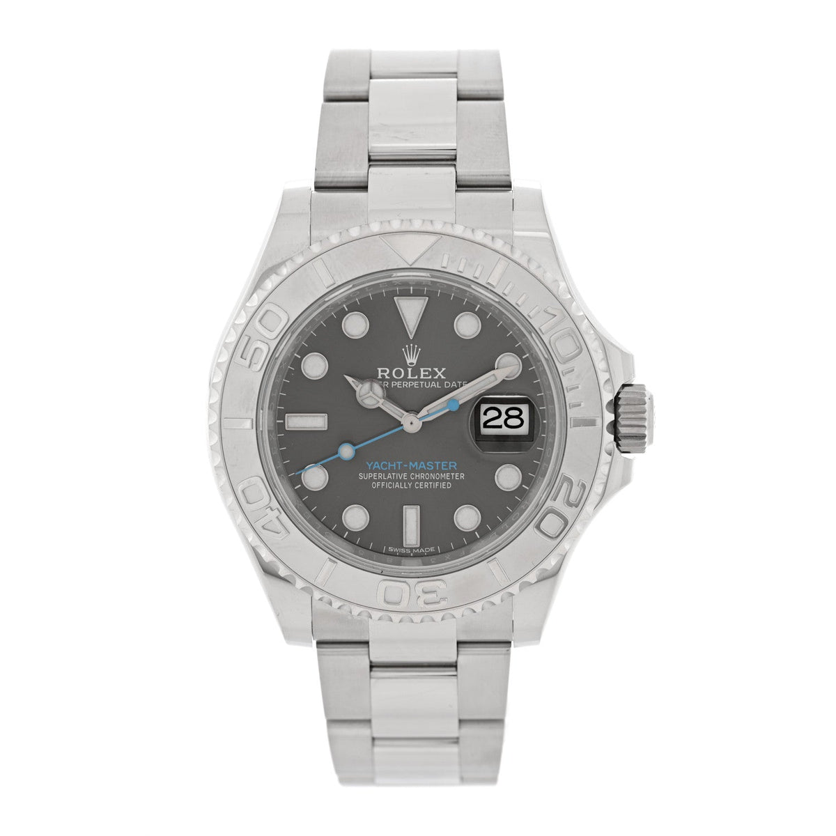 Stainless Steel Platinum 40mm Oyster Perpetual Date Yacht-Master Watch Slate 116622