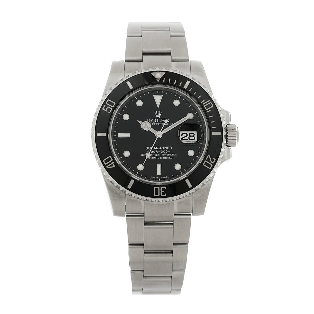 Stainless Steel 40mm Oyster Perpetual Submariner Date Watch Black 116610LN