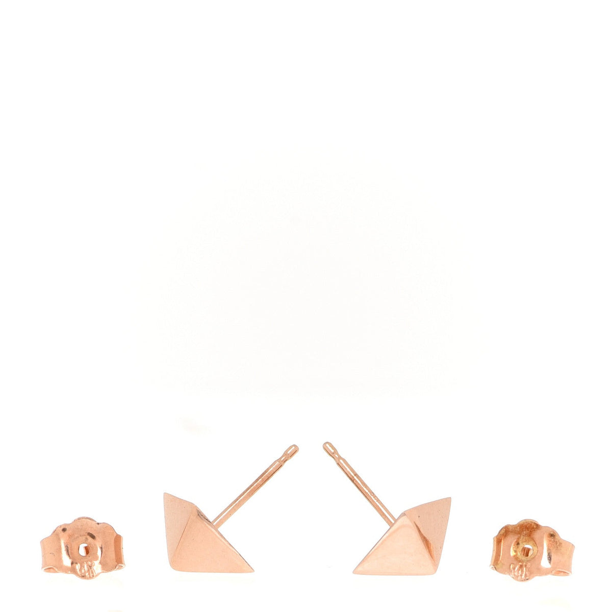 14K Rose Gold Pyramid Stud Earrings