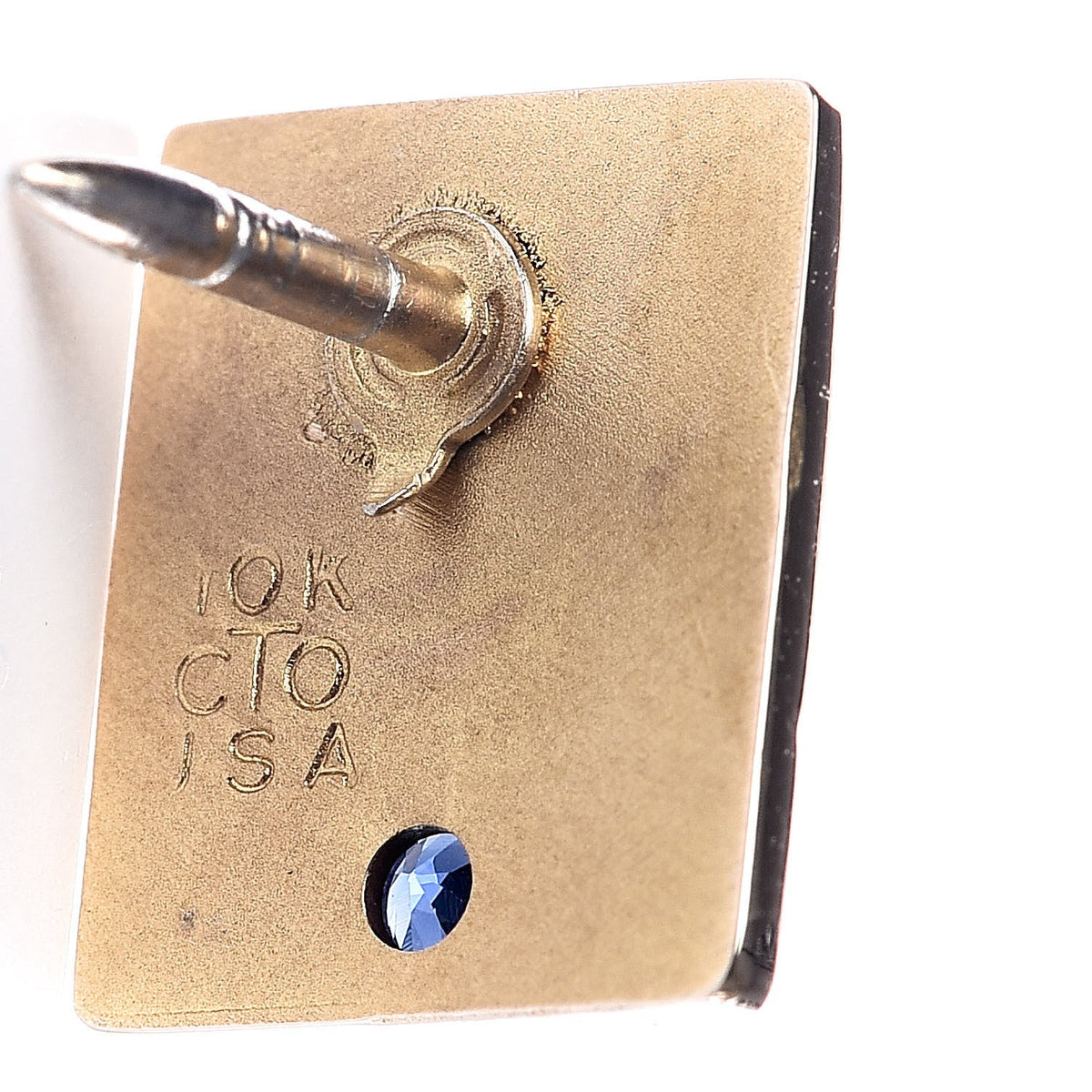 10K Yellow Gold Blue Sapphire Employee Pin