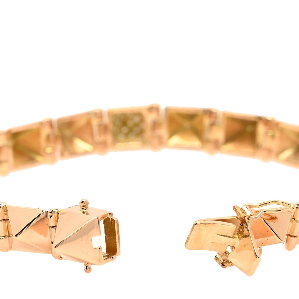 14K Rose Gold Diamond Medium Spike Bracelet