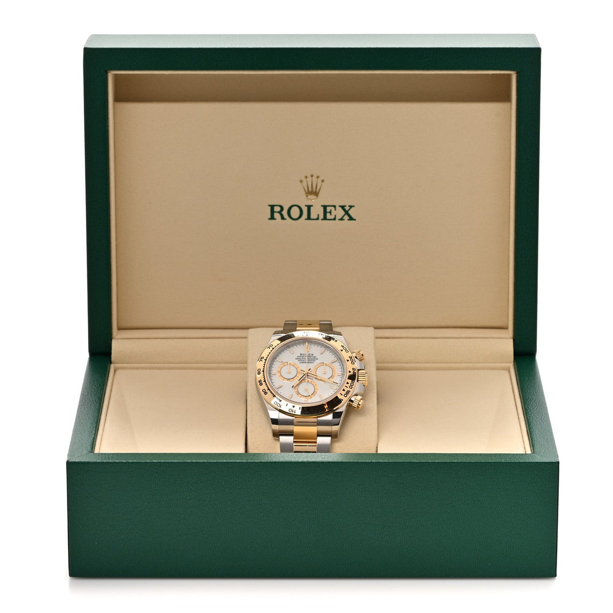 Stainless Steel 18K Yellow Gold 40mm Oyster Perpetual Cosmograph Daytona Watch White 126503