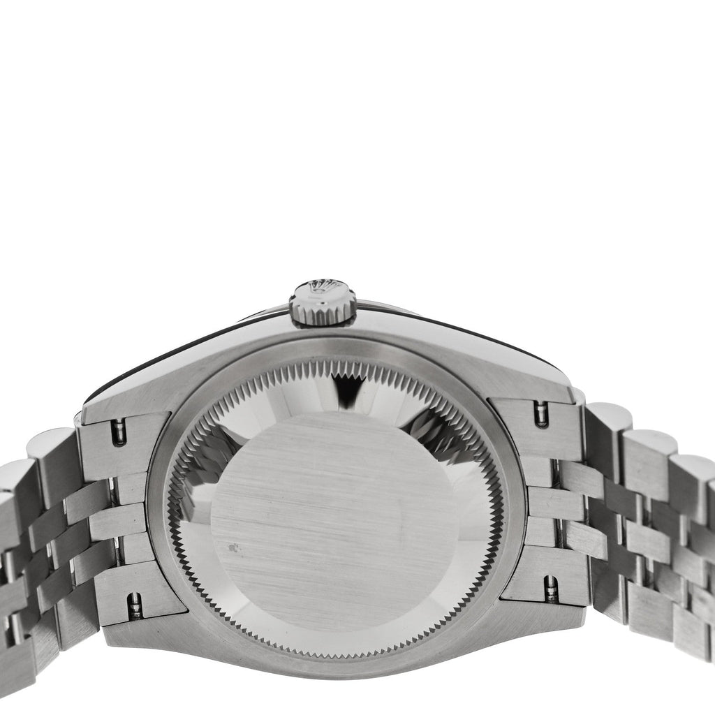 Stainless Steel 18K White Gold Diamond 36mm Oyster Perpetual Datejust Watch Black 126234
