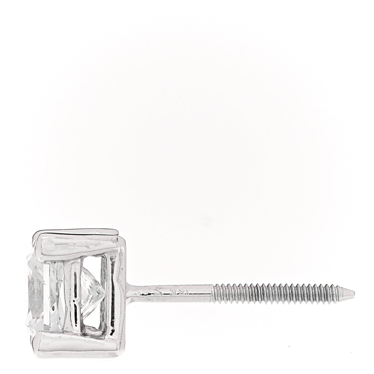 14K White Gold Diamond 1.63ct Square Cut Solitaire Earrings
