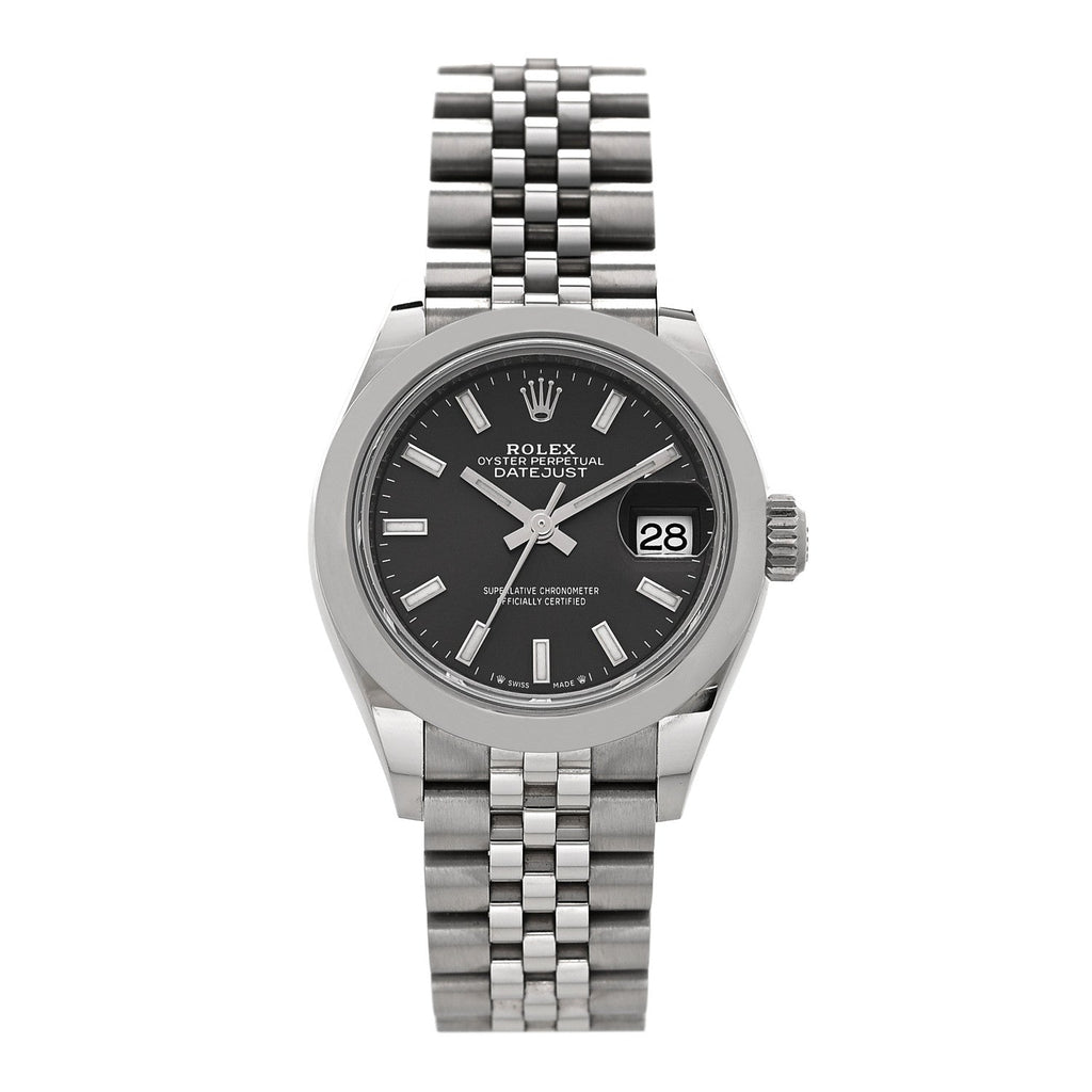 Stainless Steel 28mm Oyster Perpetual Datejust Watch Dark Grey 279160