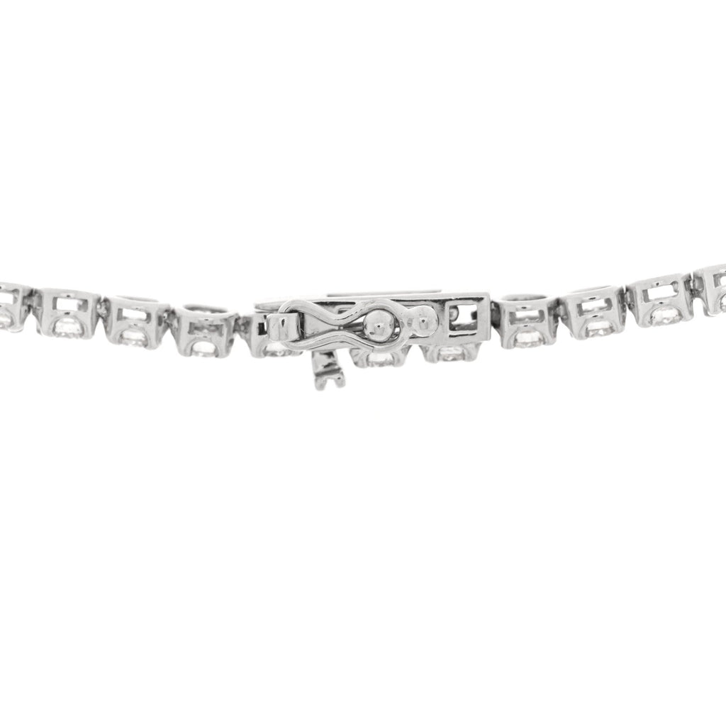 14K White Gold Diamond 4.96ctw Tennis Necklace
