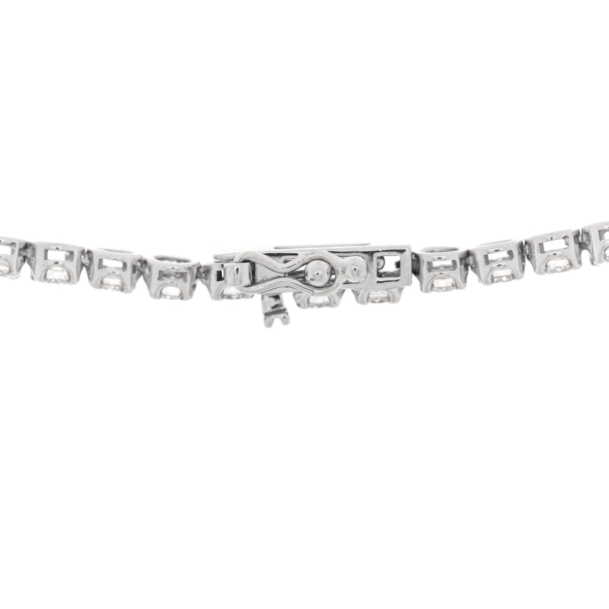 14K White Gold Diamond 4.96ctw Tennis Necklace