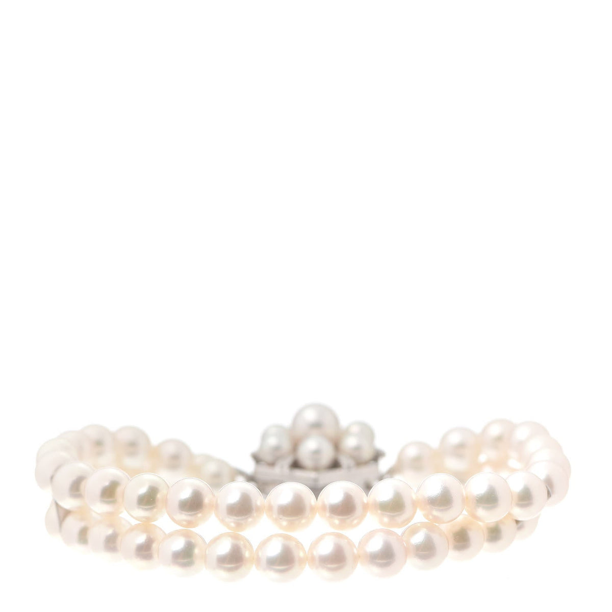 14K White Gold Akoya Pearl 6-7mm Double Strand Bracelet