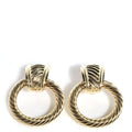 14K Gold Door Knocker Cable Earrings