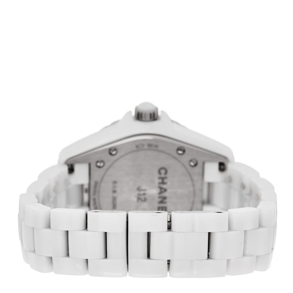 Stainless Steel Ceramic Diamond Bezel 33mm J12 Quartz Watch White