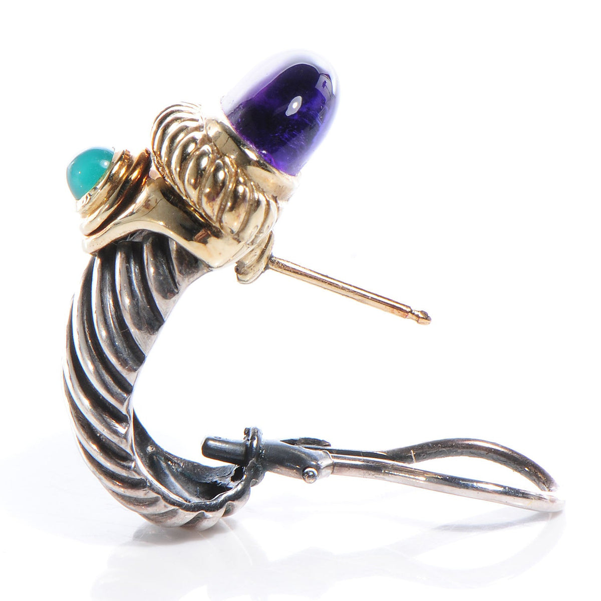 14k Gold and Sterling Silver Shrimp Earrings
