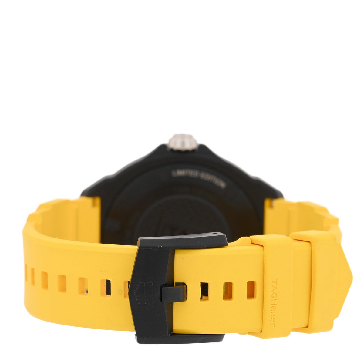 DLC Stainless Steel Rubber 38mm Formula 1 Solargraph Quartz Watch Black Yellow WBY1117
