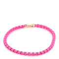 14K Rose Gold Acrylic Bel Aire 4mm Chain Bracelet Hot Pink
