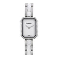 Stainless Steel Ceramic Diamond Bezel 15mm Chain Premiere Quartz Watch White