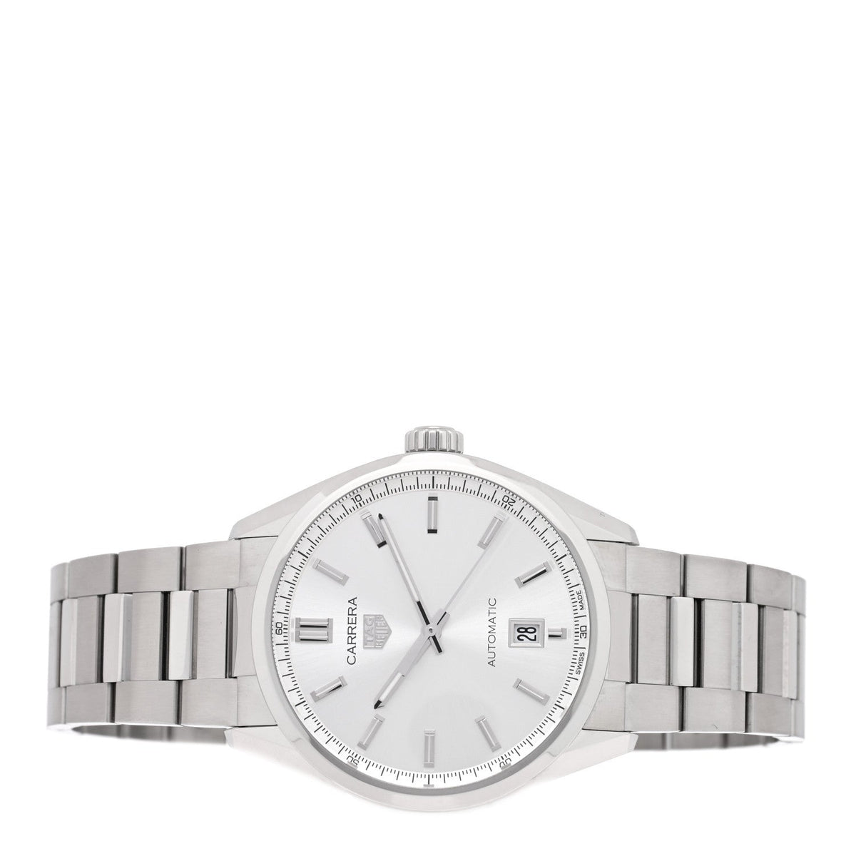 Stainless Steel 39mm Carrera Caliber 5 Automatic Watch Silver WBN2111