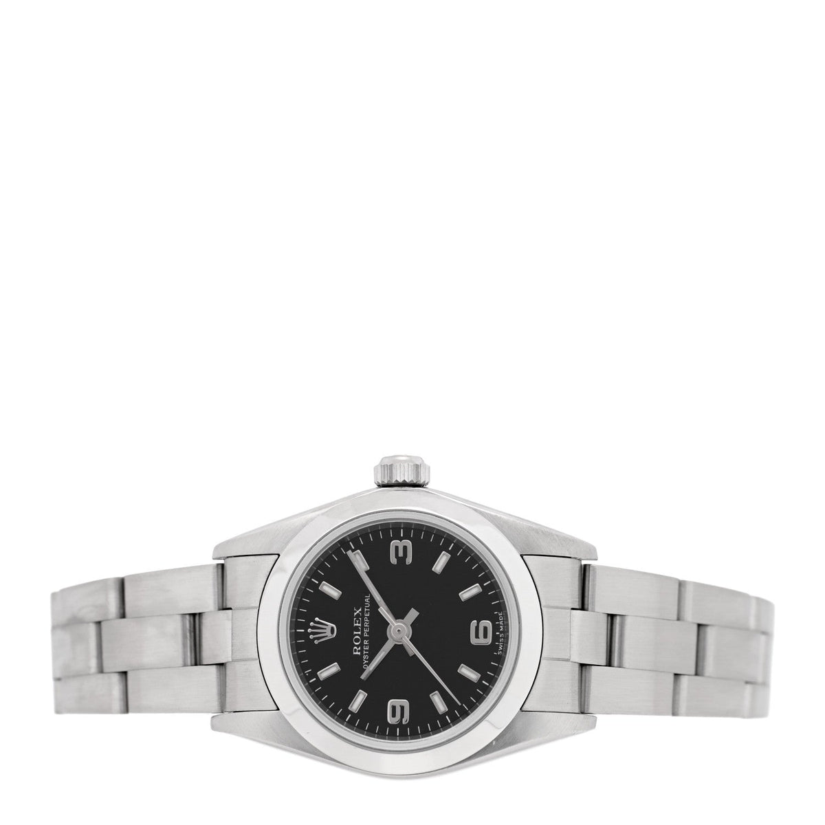 Stainless Steel 24mm Oyster Perpetual Watch Black 76080