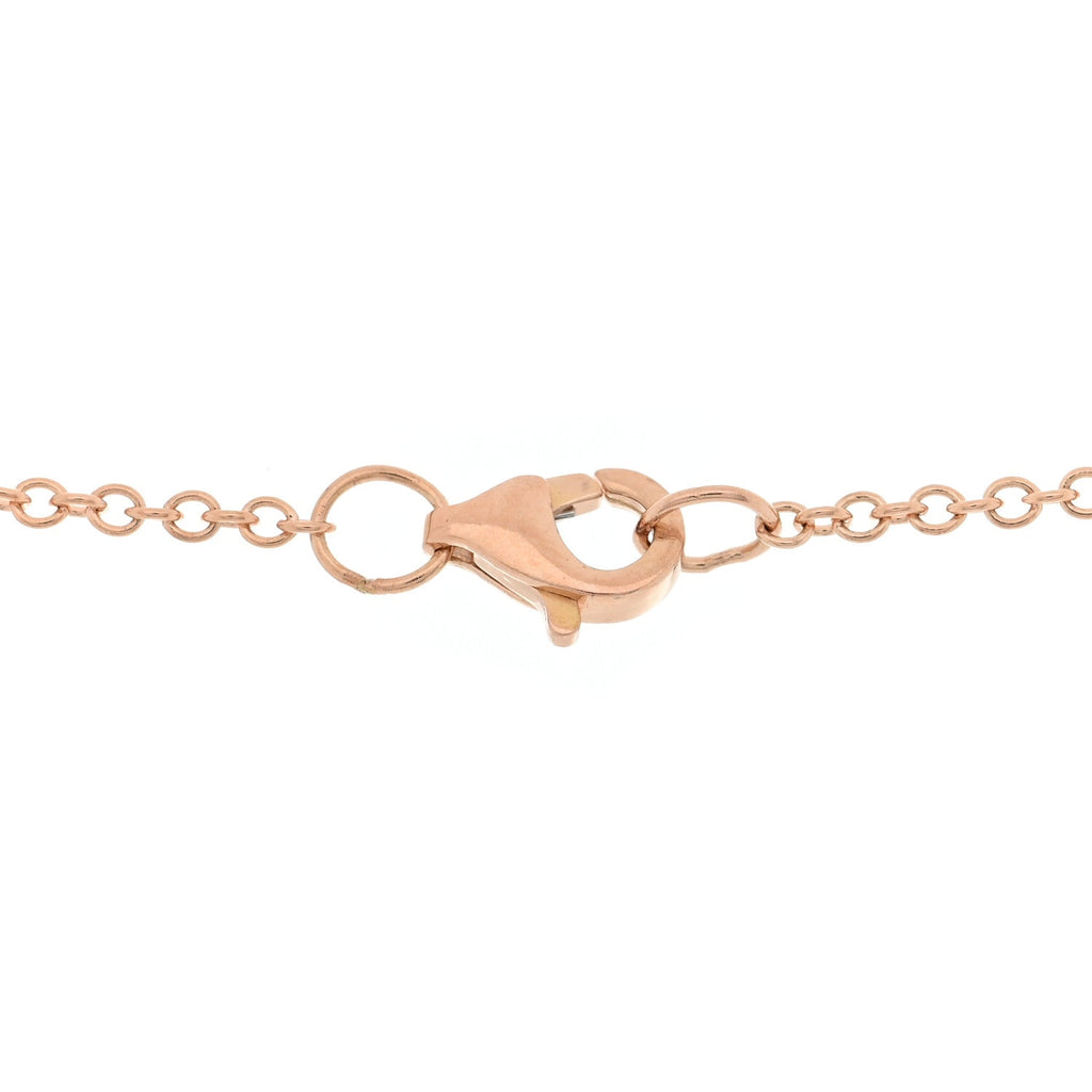 14K Rose Gold Diamond .81ctw Pear Cut Five Station Necklace