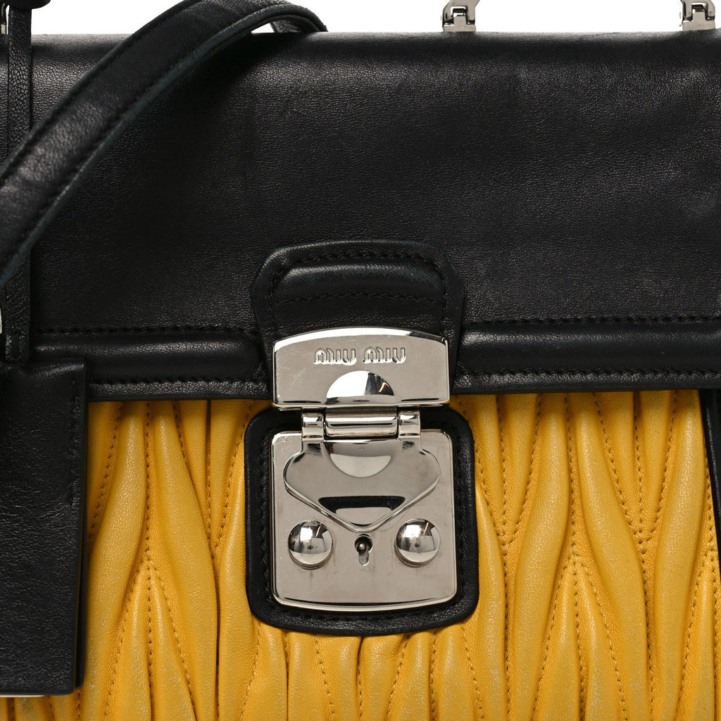 Nappa Matelasse Top Handle Bag Black Soleil