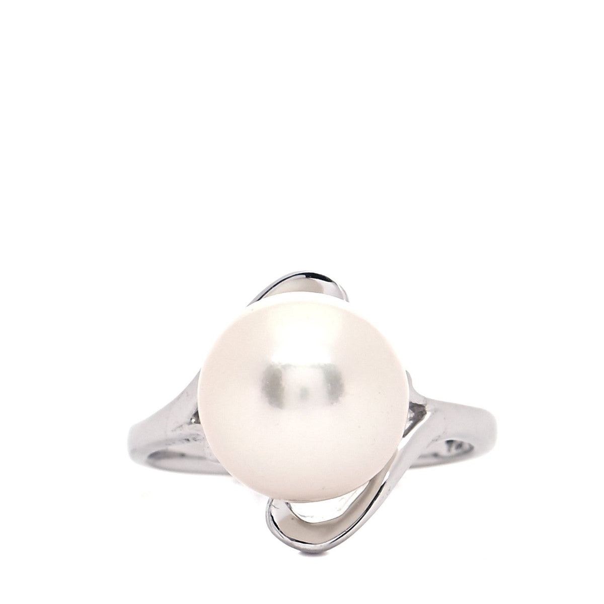 14K White Gold Akoya Pearl 9.5mm Ring 48 4.5