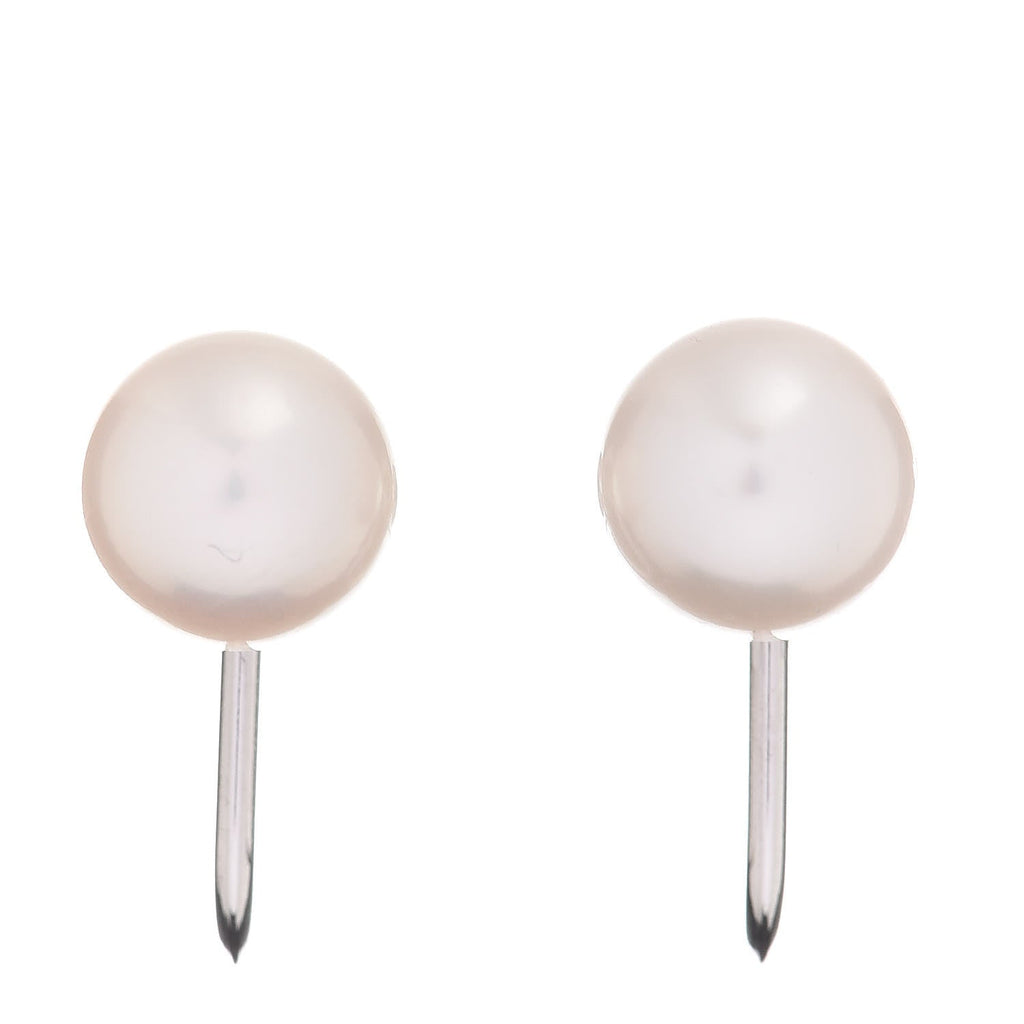 14K White Gold 7-7.5mm Akoya Pearl Screw-Back Earrings
