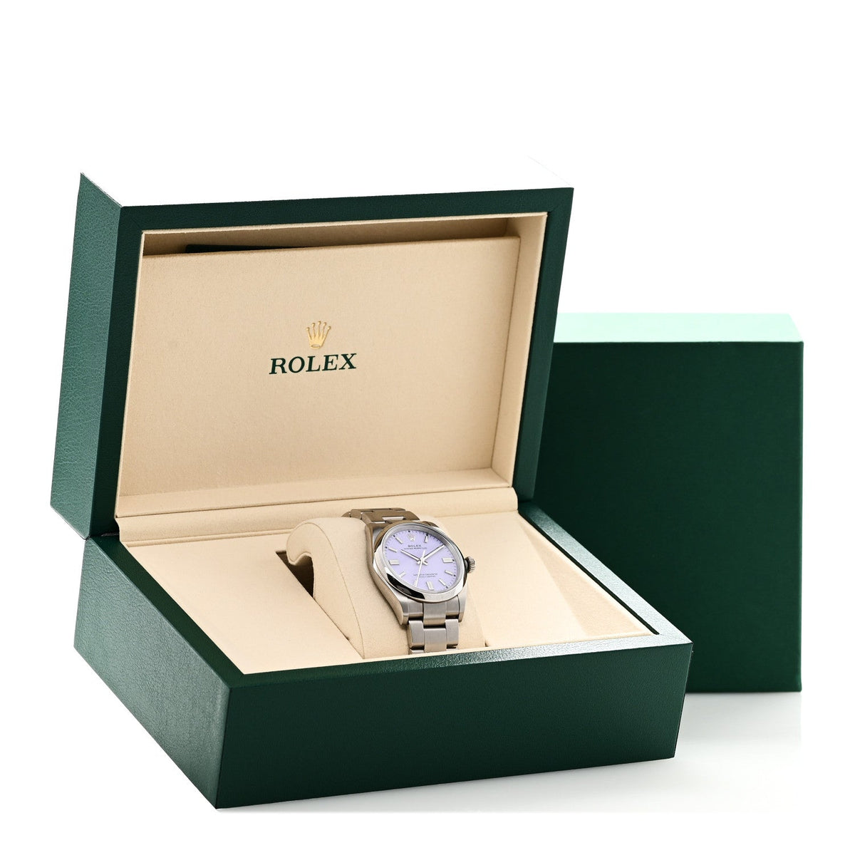 Stainless Steel 36mm Oyster Perpetual Watch Lavender 126000