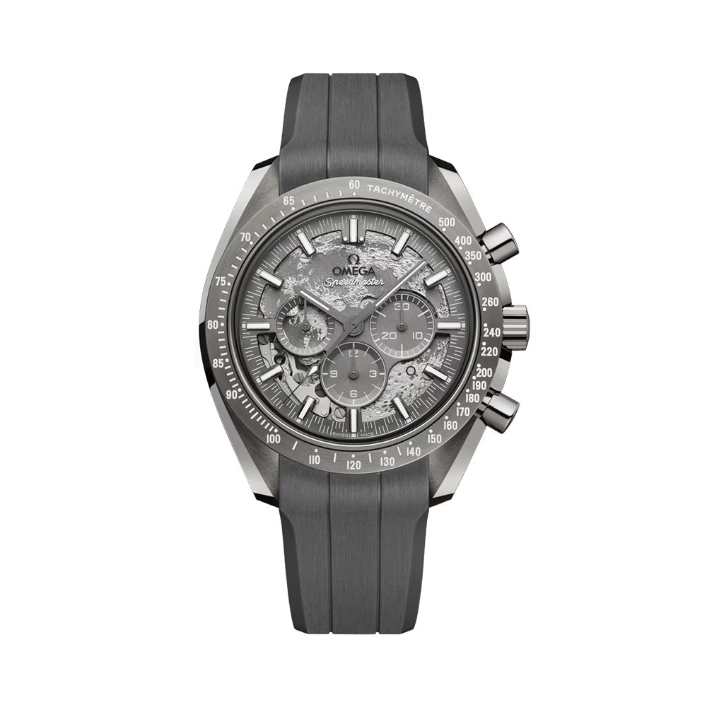 Speedmaster Grey Side of the Moon Grey Ceramic 44.25mm - Grey on Rubber Strap