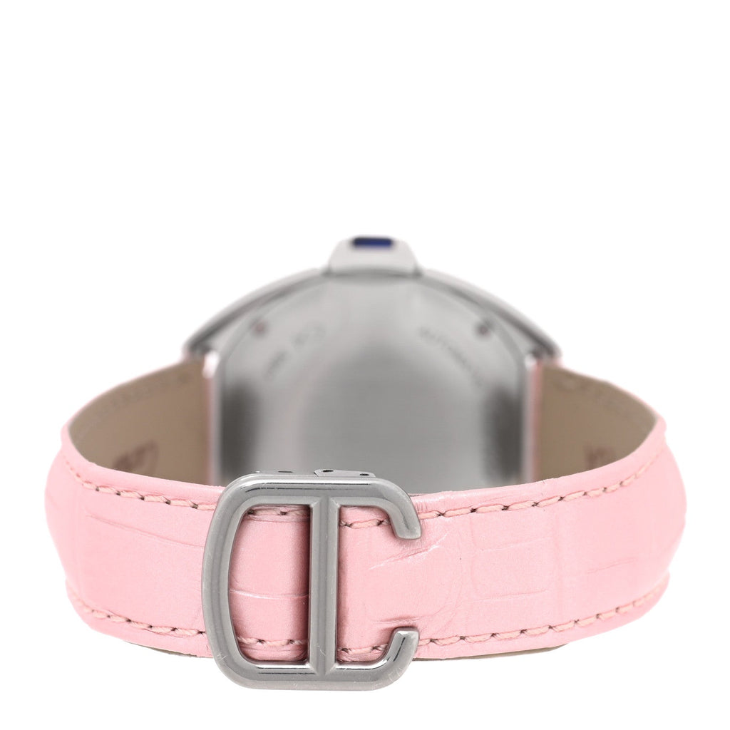 Stainless Steel Alligator Diamond Bezel 31mm Cle De Cartier Automatic Watch Pink