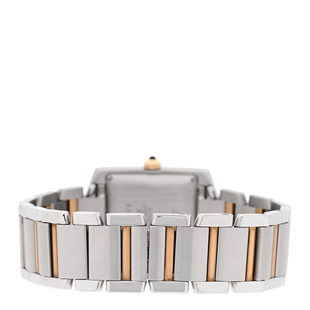 Stainless Steel 18K Yellow Gold 28mm Tank Francaise Automatic Watch