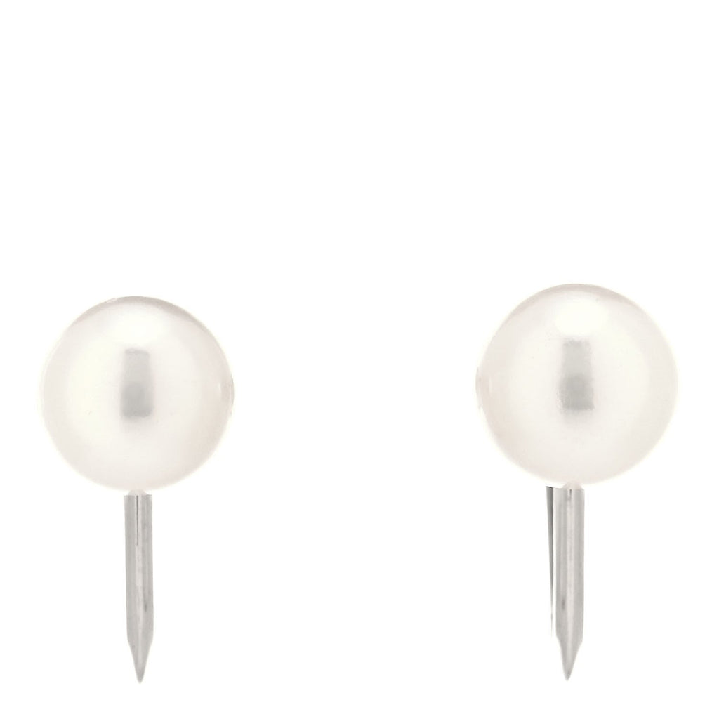 14K White Gold 7-7.5mm Akoya Pearl Screw-Back Earrings