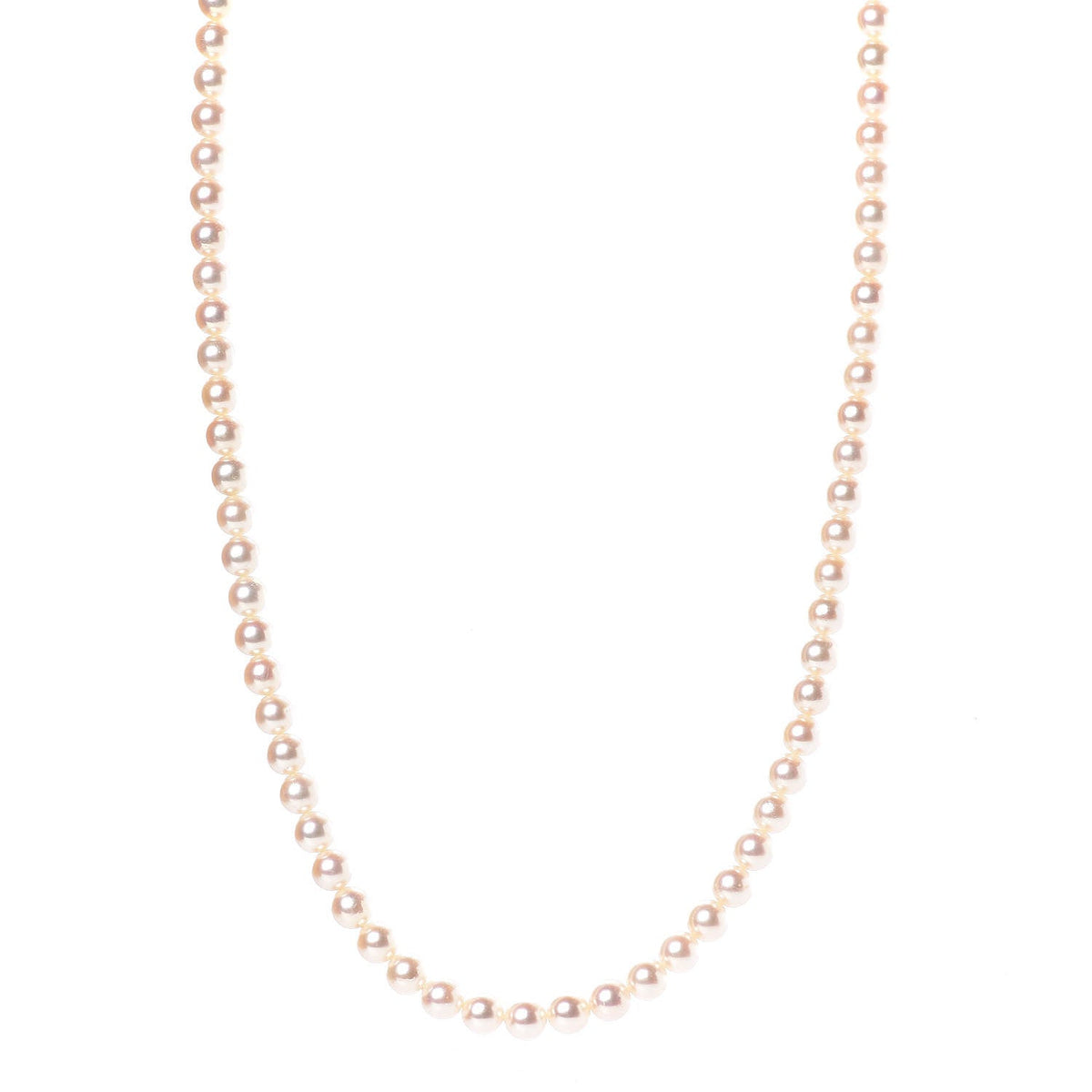 14K White Gold Akoya Pearl 6-6.5mm Strand Necklace 22"