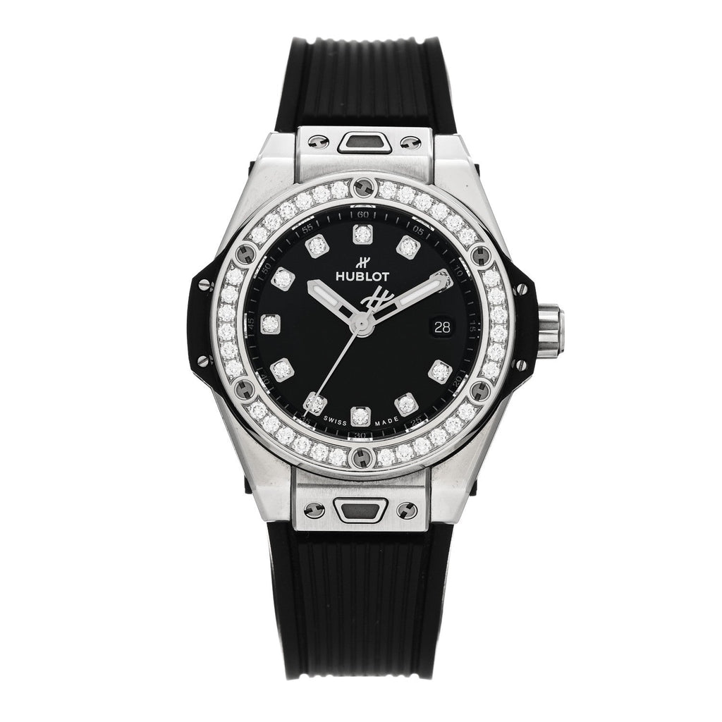 Stainless Steel Rubber Diamond Bezel 33mm Big Bang One Click Automatic Watch Black 485.SX.1270.RX