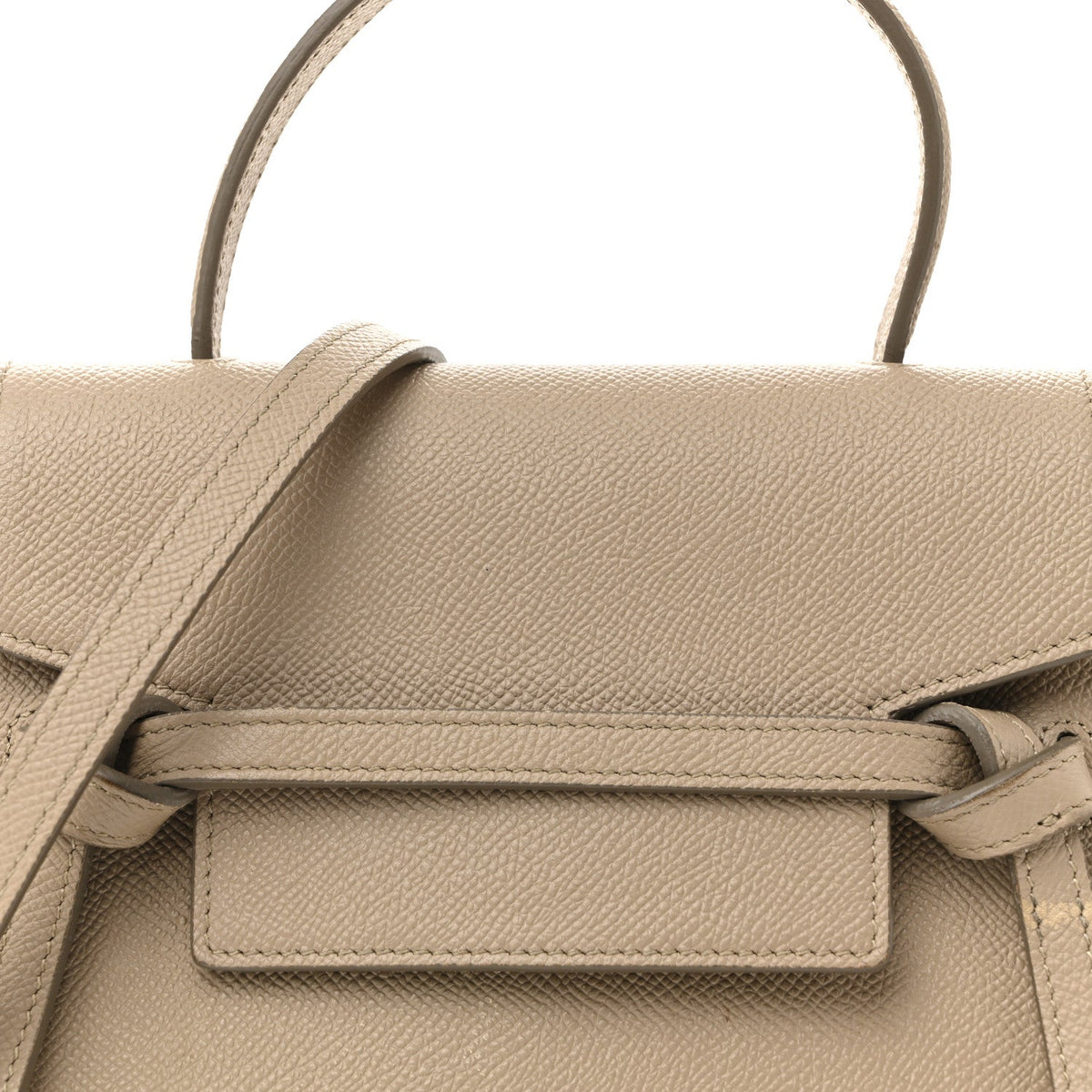 Grained Calfskin Nano Belt Bag Light Taupe