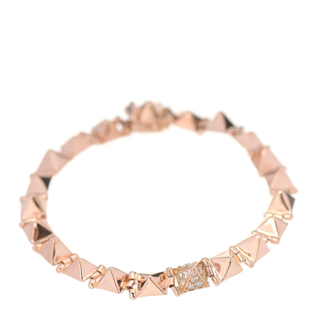 14K Rose Gold Diamond Small Spike Bracelet