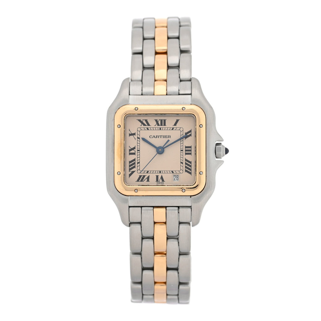 Stainless Steel 18K Yellow Gold 27mm Panthere Quartz Watch