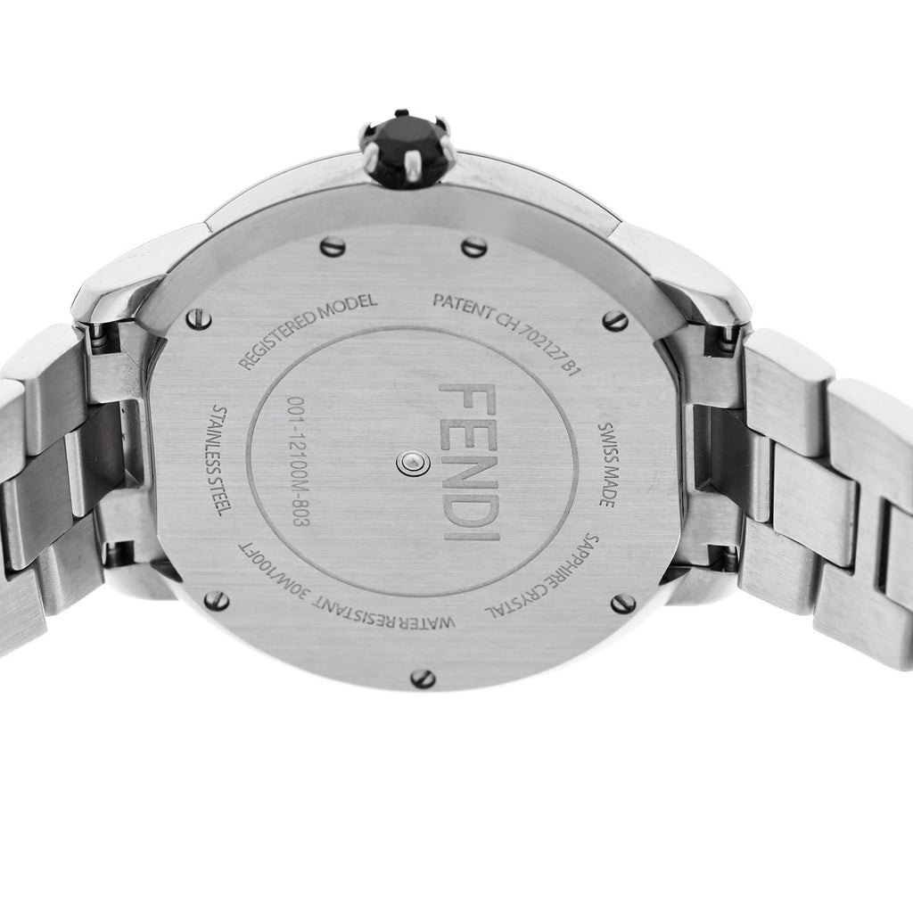Stainless Steel Mother of Pearl Topaz Spinel 38mm Ishine Rotating Gem Two Tone Quartz Watch Black