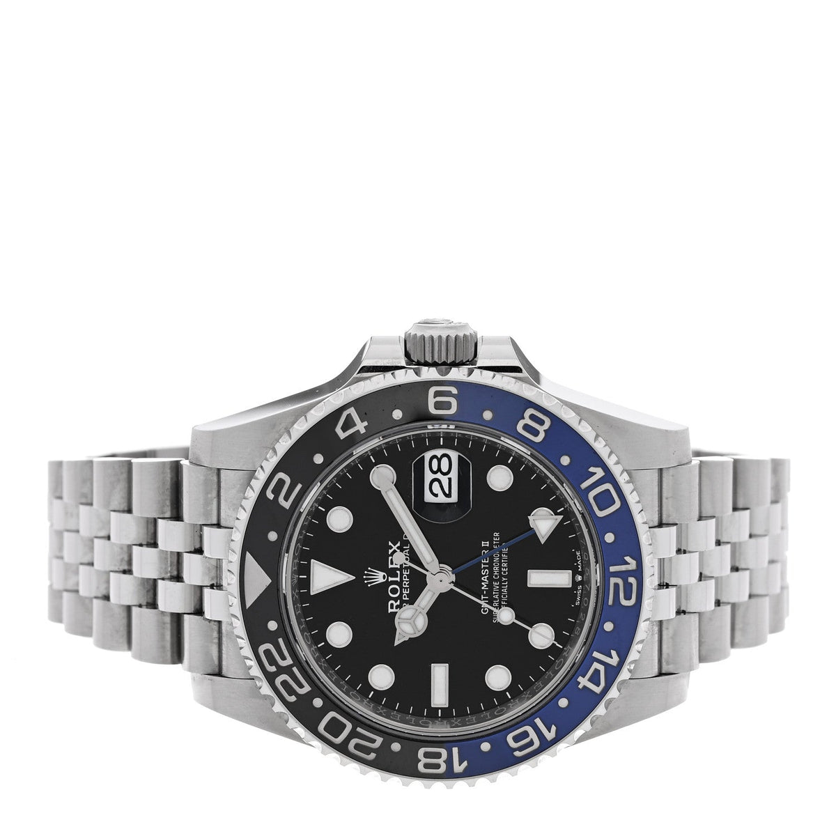 Stainless Steel 40mm Oyster Perpetual Date GMT Master Ⅱ Batgirl Watch 126710BLNR