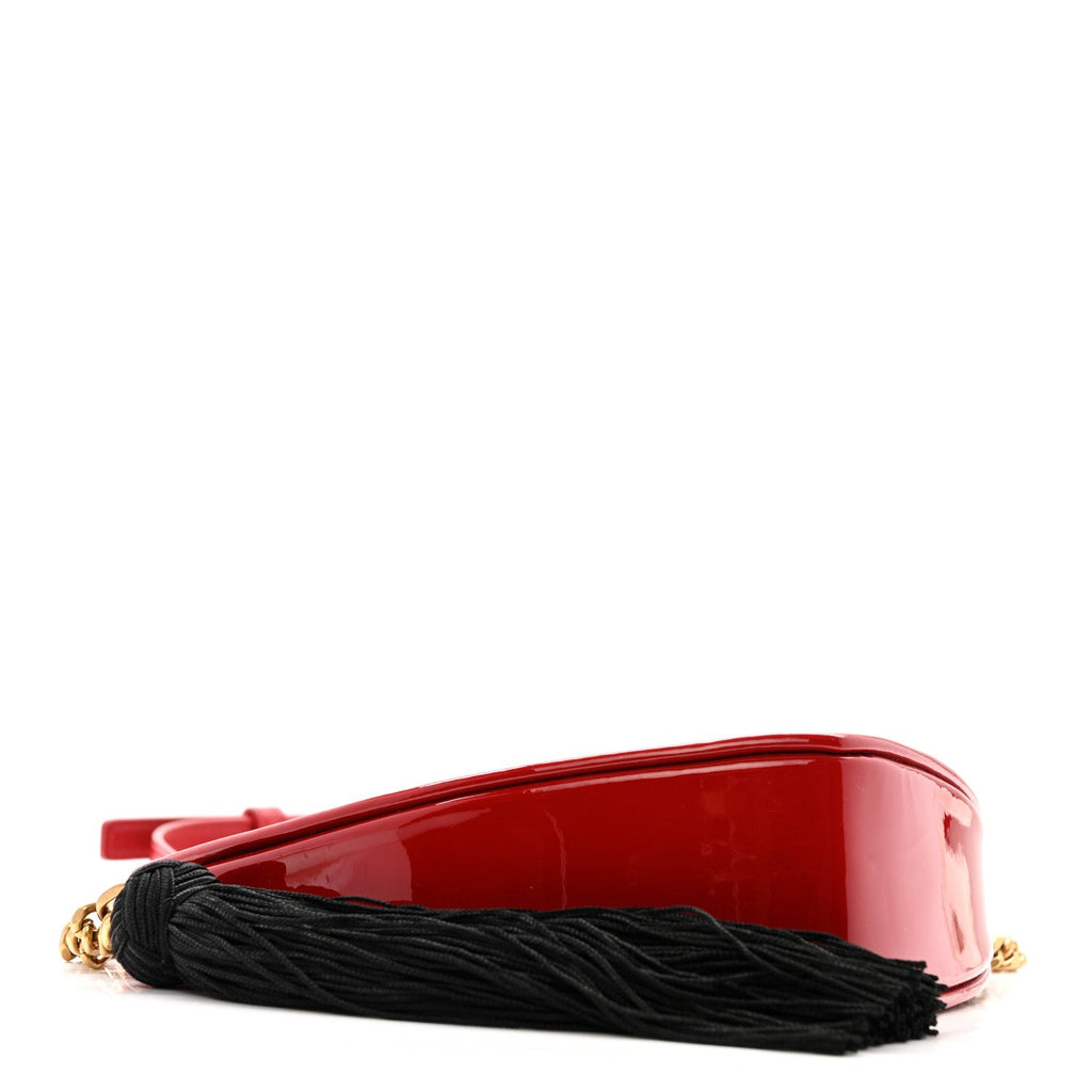 Patent Heart Monogram Crossbody Red