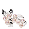 14K White Gold Akoya Pearl 7.5-8.5mm Brooch Pin