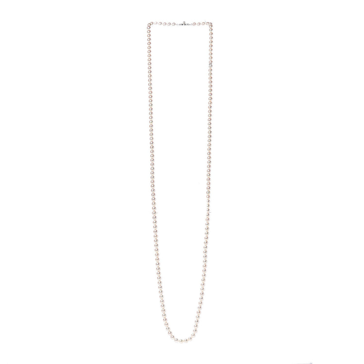 14K White Gold Akoya Pearl 6.5-7mm Strand Necklace 42
