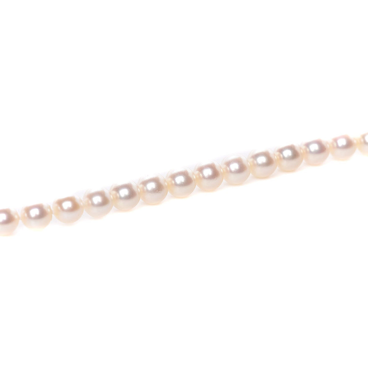 14K White Gold Akoya Pearl 6-6.5mm Strand Necklace 22"
