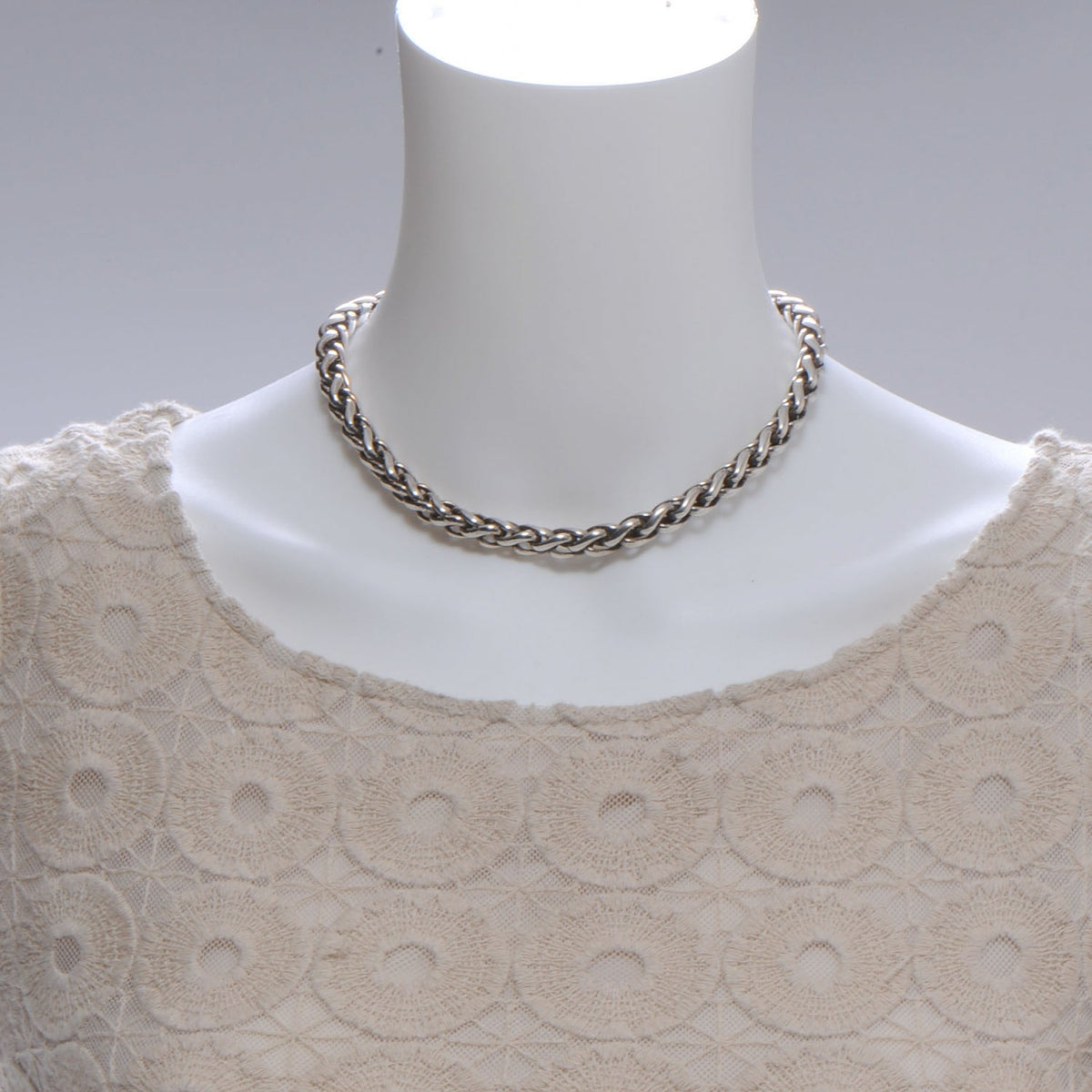 14K Gold Sterling Silver Wheat Chain Necklace