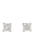 14K White Gold Diamond 1.63ct Square Cut Solitaire Earrings