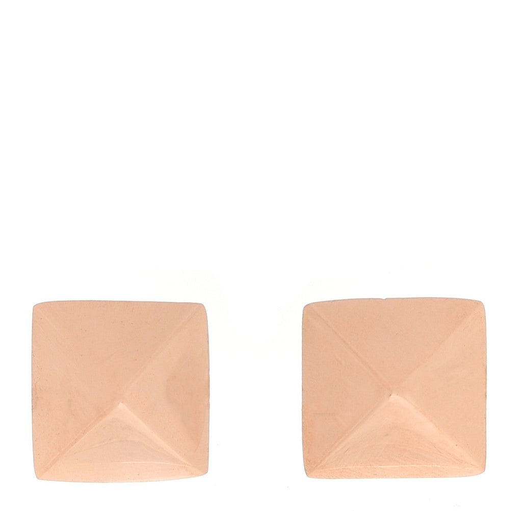 14K Rose Gold Pyramid Stud Earrings
