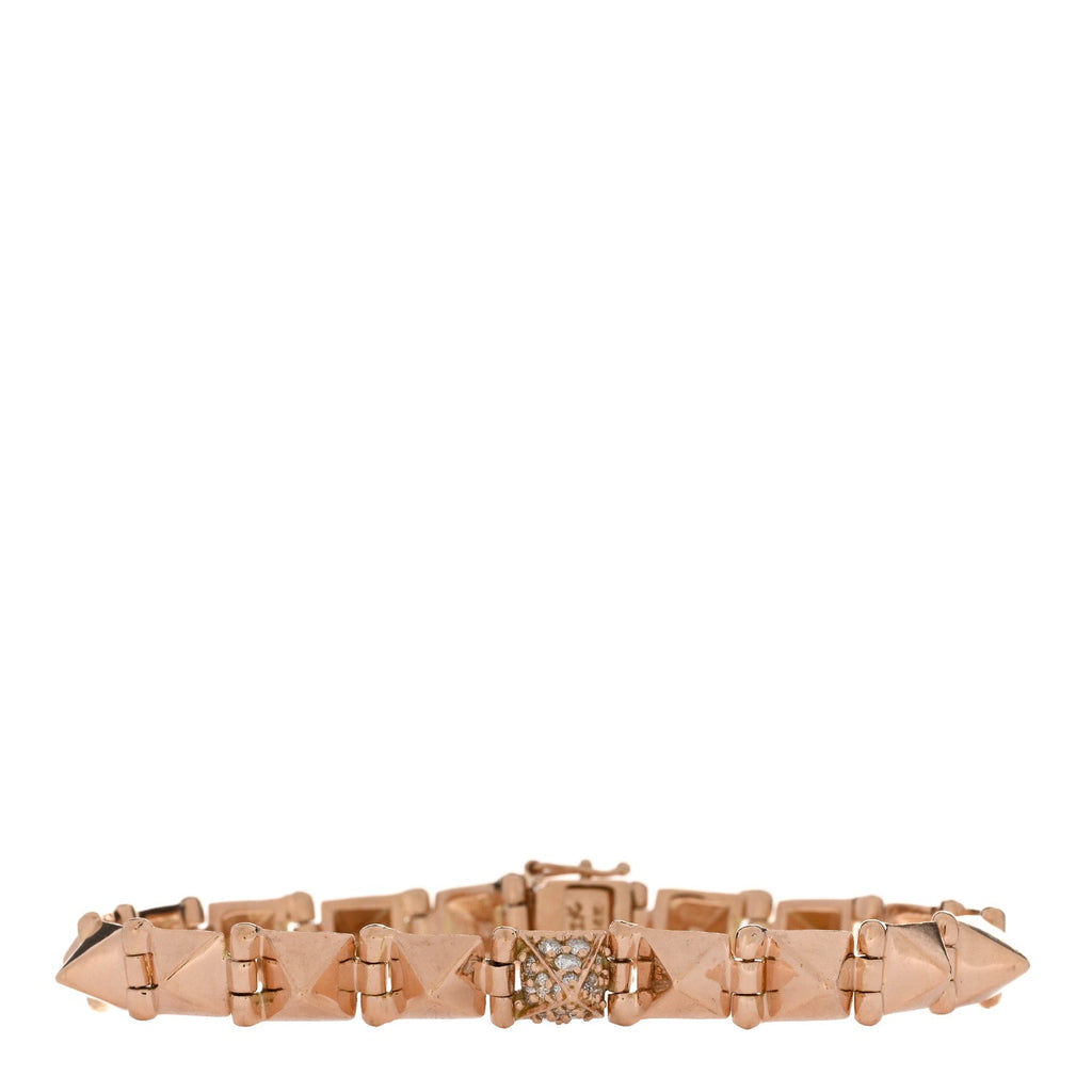 14K Rose Gold Diamond Small Spike Bracelet