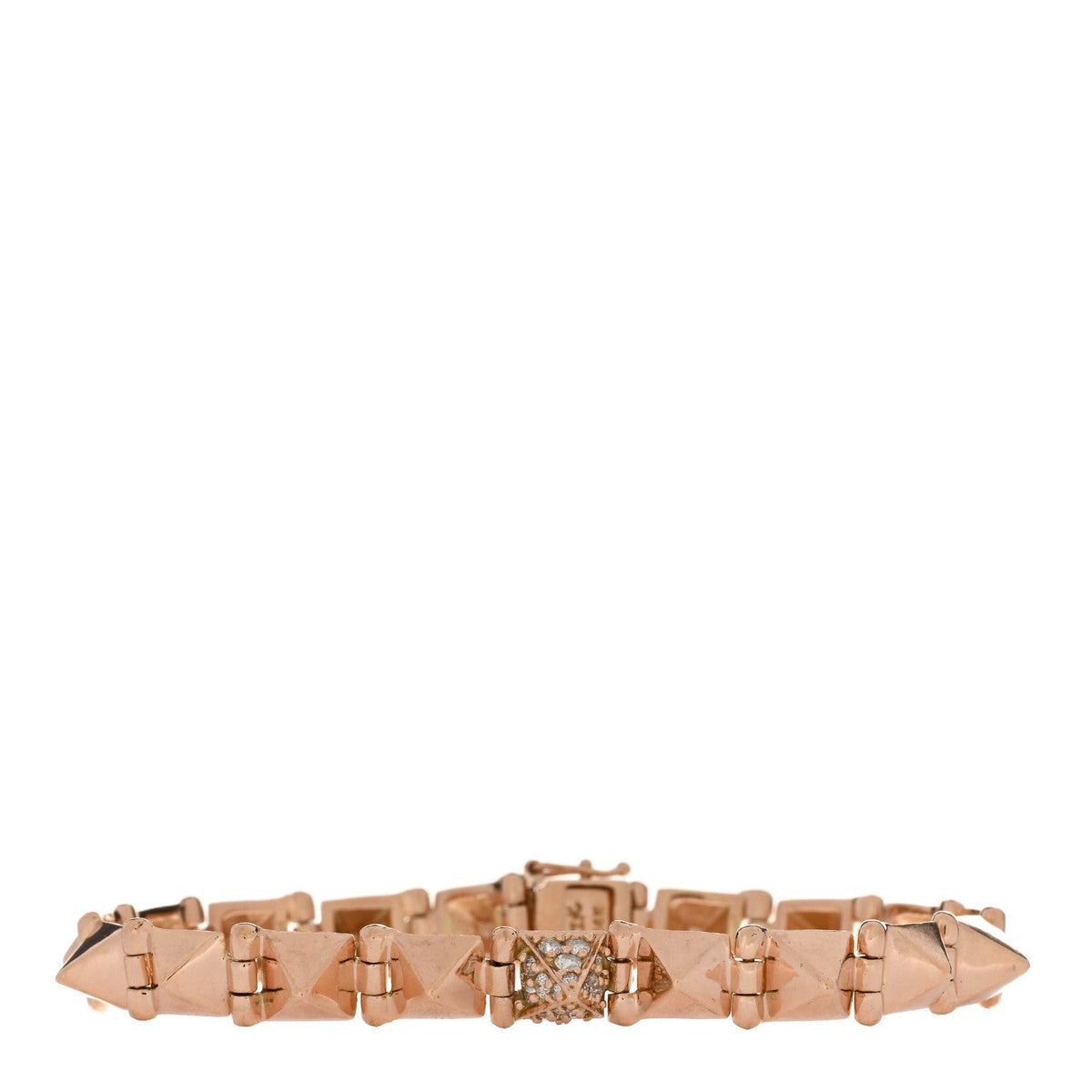 14K Rose Gold Diamond Small Spike Bracelet