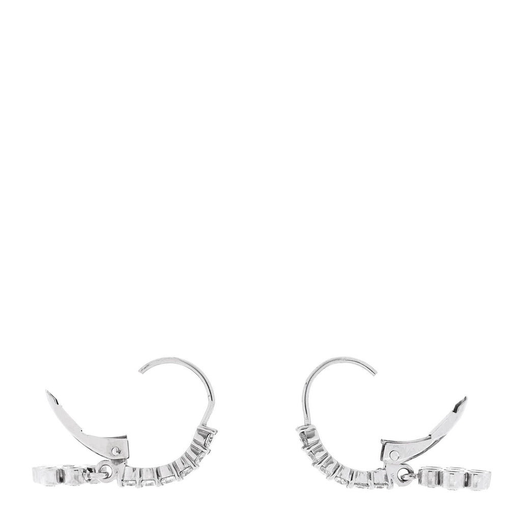 14K White Gold Diamond .50ctw Bezel Flower Drop Earrings