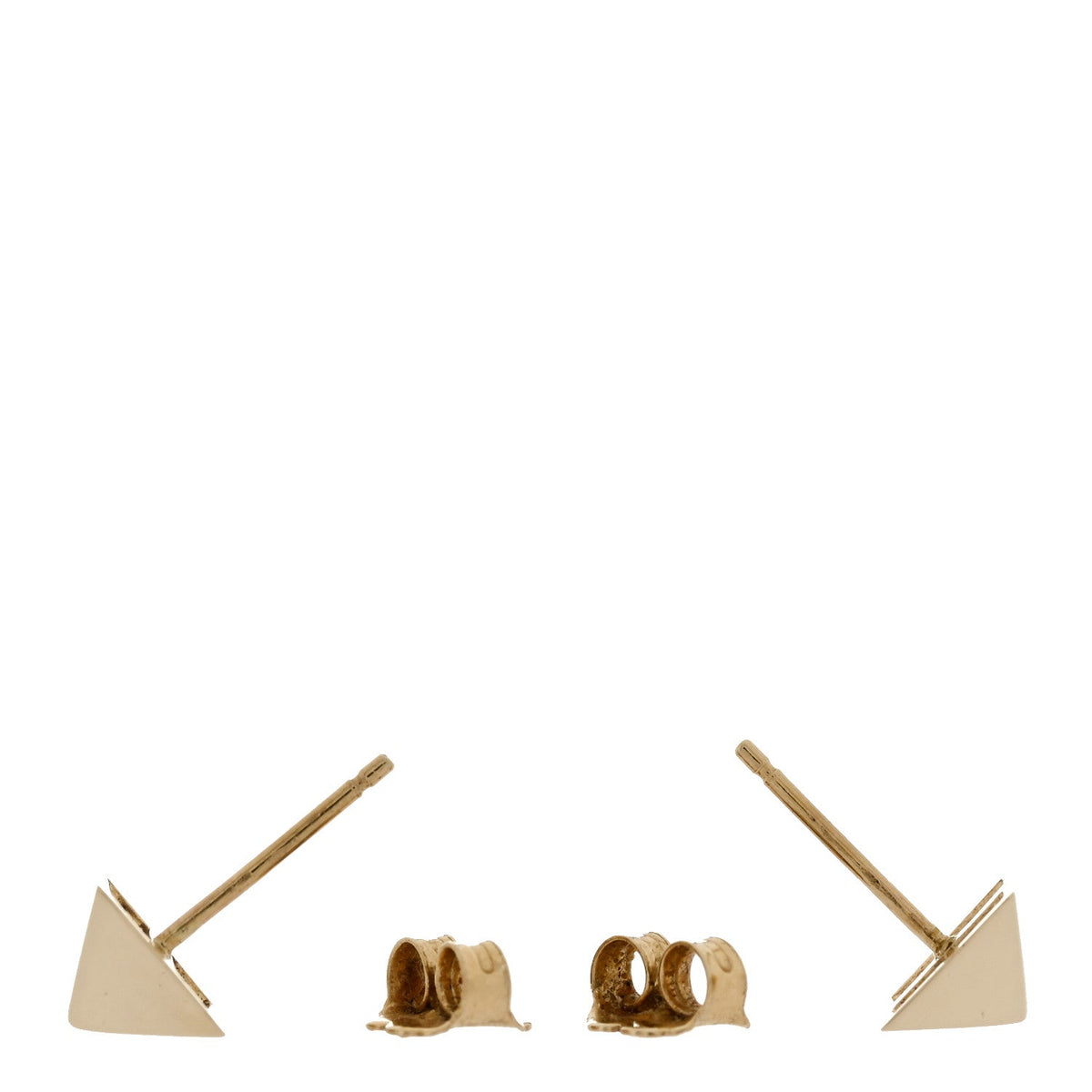 14K Rose Gold Pyramid Stud Earrings